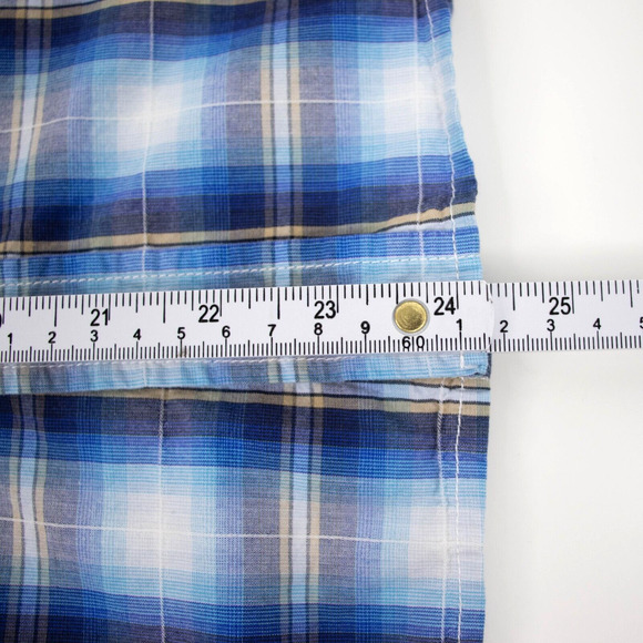 A. Prodigee Blue Multicolor Button Up Short Sleeve Shirt Mens SIZE L - Picture 6 of 8